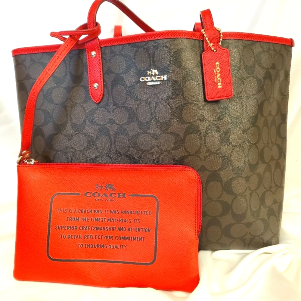 Coach Reversible City Tote in Signature Leather